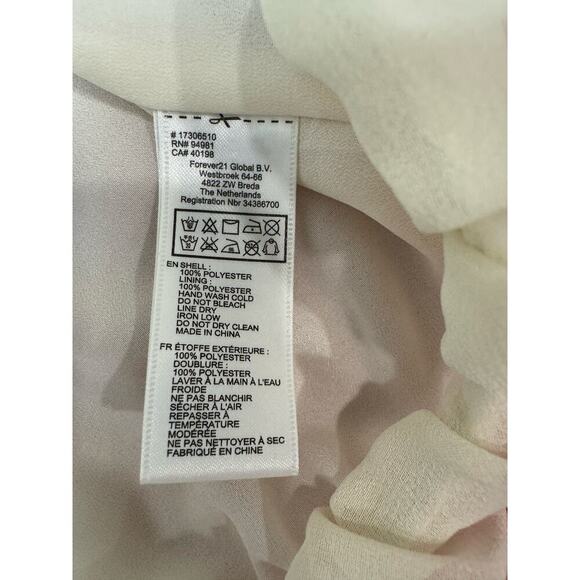 Vintage Y2K Bubble Hem Top Forever 21 Sleeveless Keyhole Back Ivory Size Small - Picture 8 of 10